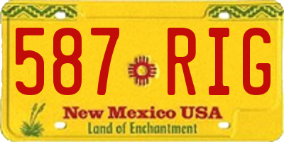 NM license plate 587RIG