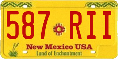 NM license plate 587RII
