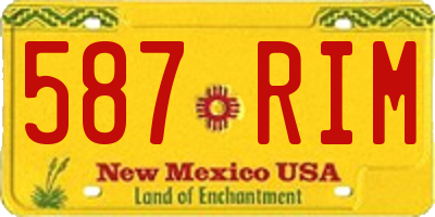 NM license plate 587RIM