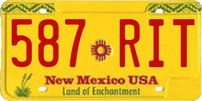 NM license plate 587RIT