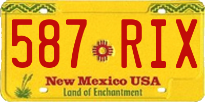 NM license plate 587RIX