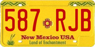 NM license plate 587RJB