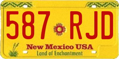 NM license plate 587RJD