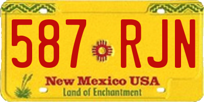 NM license plate 587RJN