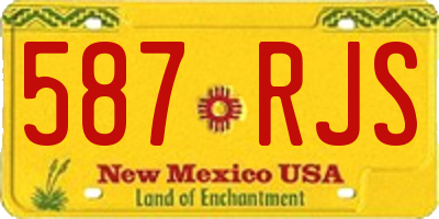NM license plate 587RJS