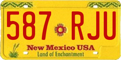 NM license plate 587RJU