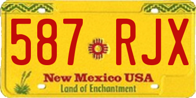 NM license plate 587RJX