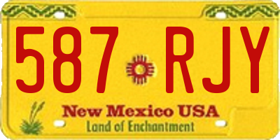 NM license plate 587RJY