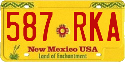 NM license plate 587RKA