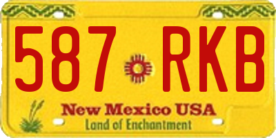 NM license plate 587RKB