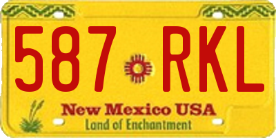 NM license plate 587RKL