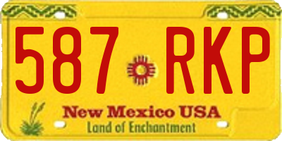 NM license plate 587RKP