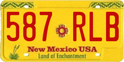 NM license plate 587RLB