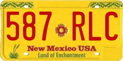 NM license plate 587RLC