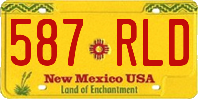NM license plate 587RLD