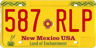 NM license plate 587RLP