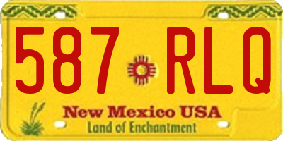 NM license plate 587RLQ