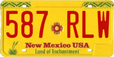 NM license plate 587RLW