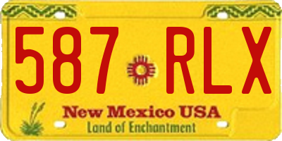 NM license plate 587RLX