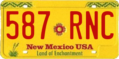NM license plate 587RNC
