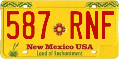 NM license plate 587RNF