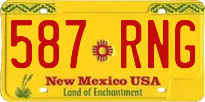 NM license plate 587RNG