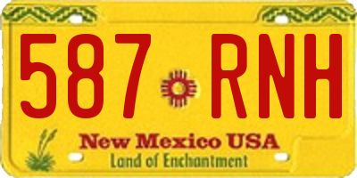 NM license plate 587RNH