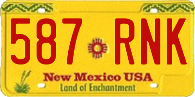 NM license plate 587RNK