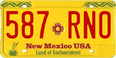 NM license plate 587RNO