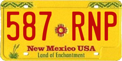 NM license plate 587RNP