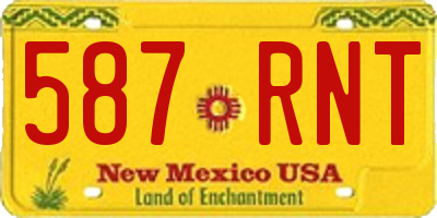 NM license plate 587RNT