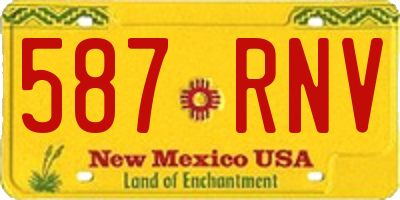 NM license plate 587RNV