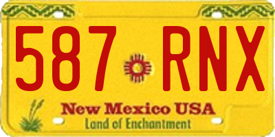 NM license plate 587RNX
