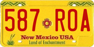 NM license plate 587ROA