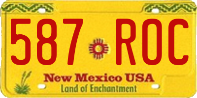 NM license plate 587ROC
