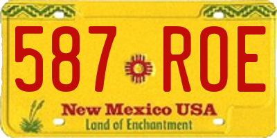 NM license plate 587ROE