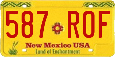 NM license plate 587ROF