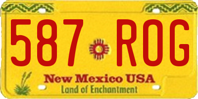NM license plate 587ROG