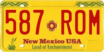 NM license plate 587ROM