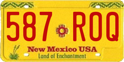 NM license plate 587ROQ