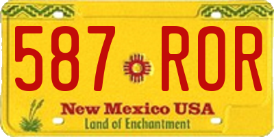 NM license plate 587ROR
