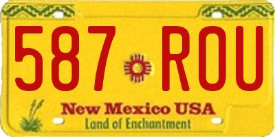NM license plate 587ROU