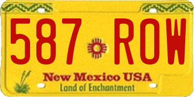 NM license plate 587ROW
