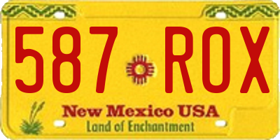 NM license plate 587ROX