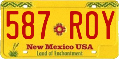 NM license plate 587ROY