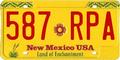 NM license plate 587RPA