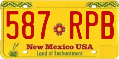 NM license plate 587RPB