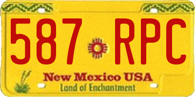 NM license plate 587RPC