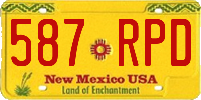 NM license plate 587RPD