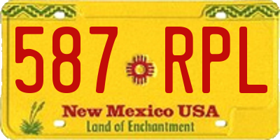NM license plate 587RPL